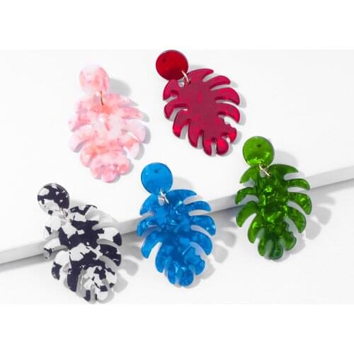 Fashion Personality Leaves Acrylic Big Earrings for Women Bohemian Unusual Piercing Womens Earring Accessories Dropshipping