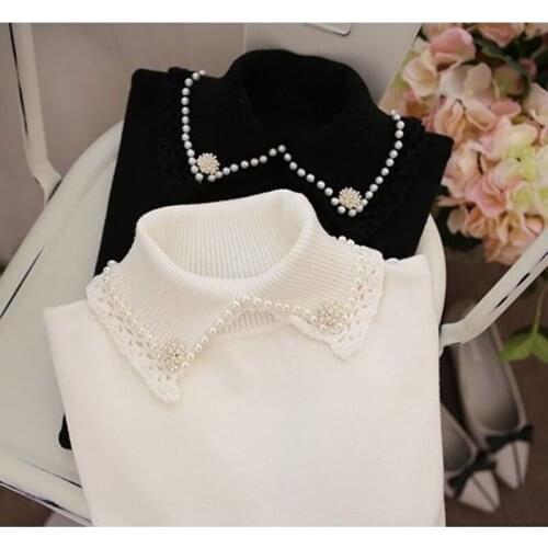 Winter Women Knitted turn down collar Sweet Sweater 2020 Fall Casual Slim Sweaters Pullover Womens Elasticity Sweater