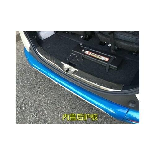 For TOYOTA SIENTA 170 1PC Stainless Steel Car Trunk Inner Rear Tail Box Bumper Pedal Plate Panel Cover Car Styling