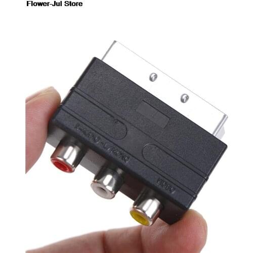 1Pcs Scart to 3 RCA S-Video Adapter Composite RCA Phono Adaptor Converter AV TV Audio For Video DVD Recorder TV Projector
