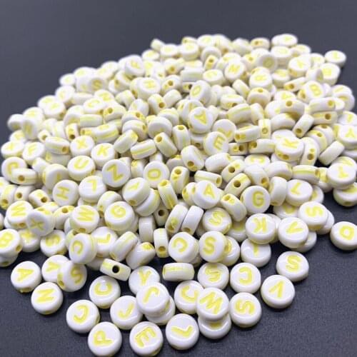 100pcs 6mm Mix Letter Beads Round Alphabet Beads Acrylic Beads DIY Jewelry Making For Bracelet Necklace Accessories#02
