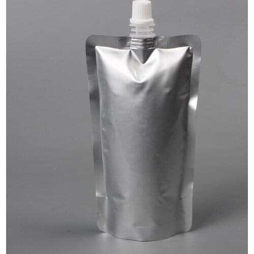 1500pcs 150ml silver aluminum foil food grade stand up spout pouch bag#36803
