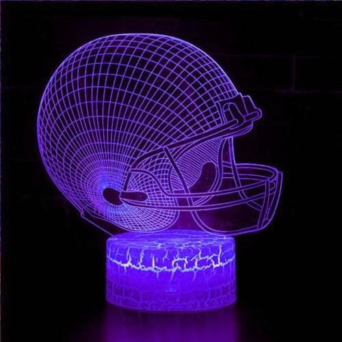 3D Night Light Rugby Lights Fans Gifts Prizes Touch Childrens Baseball LED Table Lights Christmas Gifts Baseball rugby hat