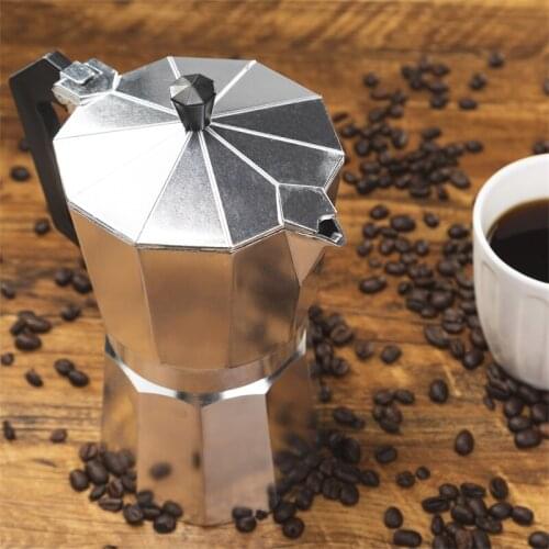50ml/450ml Stovetop Moka Coffee Maker 1cup /9cup Moka Espresso Coffee Percolator Cafe Coffee Pot Aluminum Maker Stovetop Tool