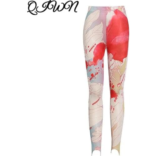 High Elastic Waist Pattern Print High Elastic Trousers New Loose Fit Pants Women Fashion Tide Brand Spring Autumn 2020 Clothing