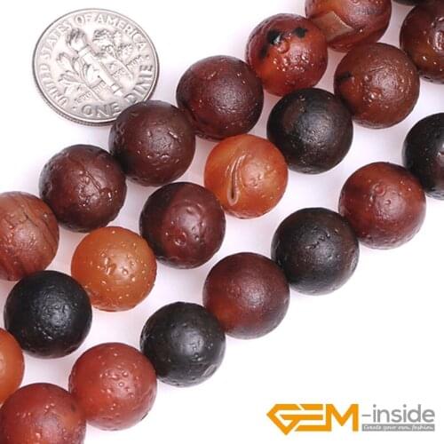 10mm 12mm 14mm Frosted Round Natural Dream Lace Agates Beads DIY Loose Beads For Jewelry Making Beads Strand 15" Wholesale