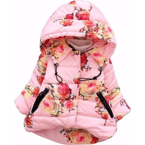Christmas Baby Girls Jacket children Coats jacket girls warm Outewear Coat childrens winter down kids Girls flower snowsuit