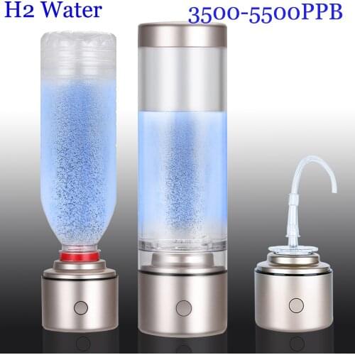 Rechargeable Hydrogen Rich Water Generator Nano Cup SPE/PEM Electrolysis Ionizer Bottle 5000PPB H2 Ventilator Super Antioxidants