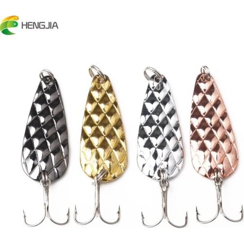 HENGJIA 4PCS Spinner Spoon Rotating 4.5cm 9g Metal Fishing Lure Sinking Sequins Baits Crankbait