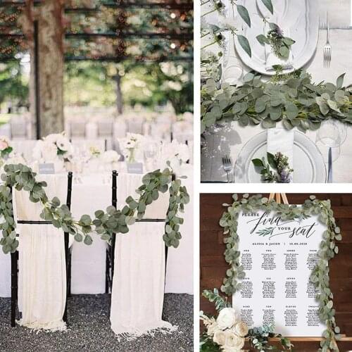 Artificial Eucalyptus Leaves Vine Fake Greenery Garland For Wedding Party Decoration Home Table Arch Decor 2m Faux Eucalyptus