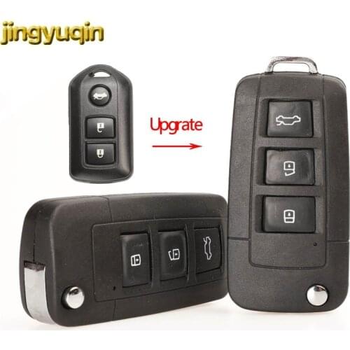 Jingyuqin Modified Flip Remote Car Key Shell TOY43 For Toyota Camry Prado Highlander Yaris Vios 3 Buttons Folding Key Fob