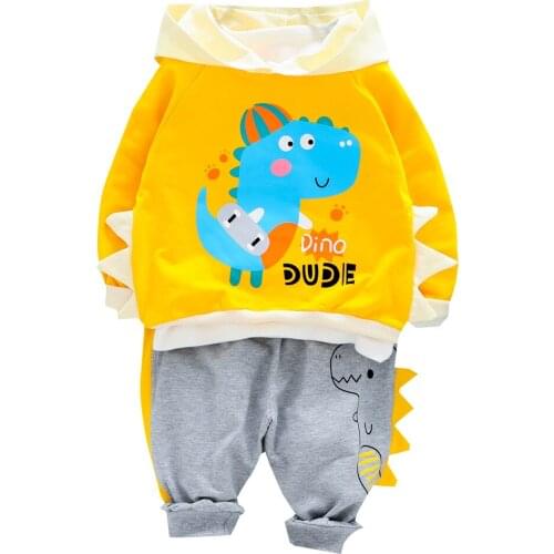 Dinosaur Baby Boys Clothing Set Spring Hoodies + Pants Suit For Kids Birthday Present Toddler Children Clothes