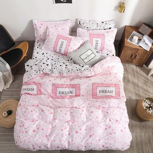 4 Pcs Bedding Set Pink Cow Spots Bed Sheet for All Season Decorative Duvet Cover Set with Pillow Shams for Kids Teens Girls