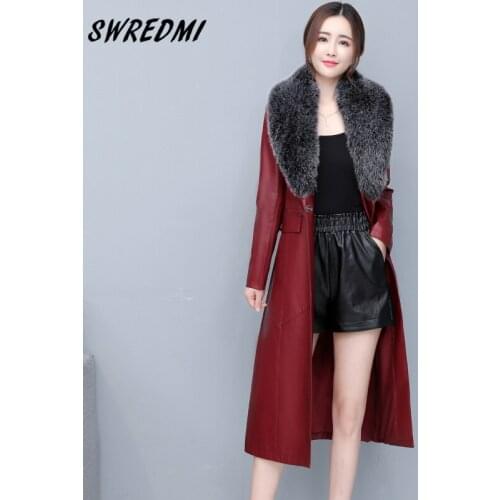 Jacket Women Large Fur Leather Trench Autumn Slim Fashion Coat Oversized 5XL Clothing Female High Street Suede SWREDMI