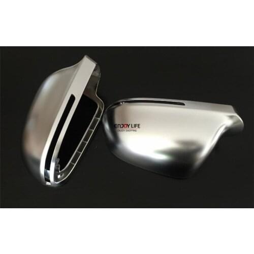 Side Wing Rear View Rearview Mirror Cover Shell Trim Case Matte Chrome ABS Silver For Audi A8 S8 D3 4E 2007-2009 Facelift