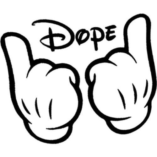 13*11CM DOPE HANDS Fun Personality Car Stickers Car Styling Motorcycle Decals Black/Silver C1-0046