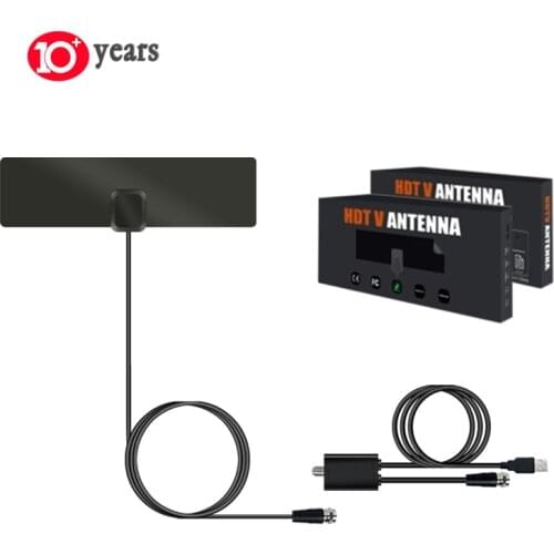 2021 New Dropshiping HDTV Antenna Indoor Digital Active TV Aerial 1080P 4K DVB-T2 ATSC ISDB-T Local Channel Freeview Flat Design