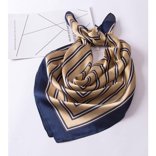 Fashion Luxury Silk Scarf Satin Neck Female 70*70cm Square Shawls and Wraps Head Scarves Womens Bandana Handkerchiefs for Hair