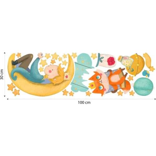 R00573 planets star clouds wall stickers little Prince Fox decoration wall kids bedroom baby nursery room bed