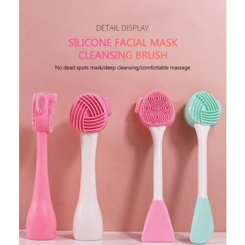 DIY Skin Care Wash Face Silicone Brush Exfoliating Nose Clean Blackhead Removal Brush Tool With Face Mask Stick Mud Mixing Tools