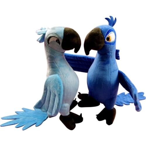 Cute Rio Parrot Plush Toy Stand-up Parrot Doll Toy Stuffed Macaw Plush Bird Toys 4 Colors