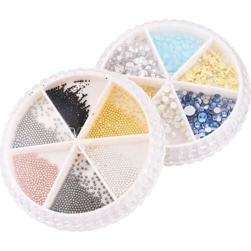 Mixed Pearl Rhinestones Rivets 3D Multicolor Nail Decoration Steel Charms Wheel for Nails Accessories Designer Nail Art Supply