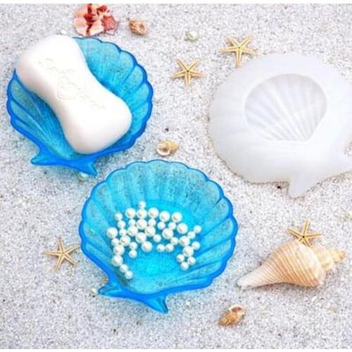 Resin DIY Crystal Epoxy Resin Mirror Ocean Wind Shell Dish Silicone Mold Handcraft