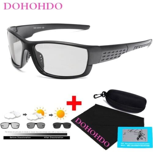 DOHOHDO Men Driving Polarized Square Photochromic Sunglasses Women Chameleon Glasses Men Driver Goggles UV400 Fishing Sunglases