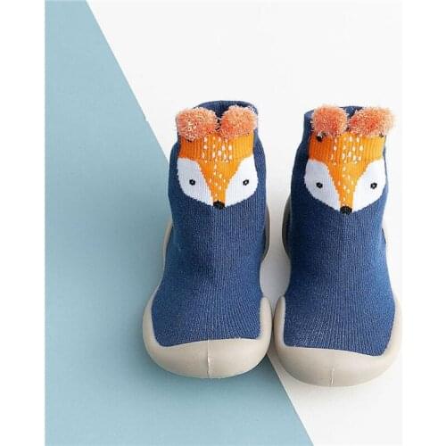 Medium Tube Cartoon Childrens Sock Shoes Soft Bottom Anti-dropping Baby Floor Shoes Toddler Shoe Fox Tiger Thickening Sock Shoe