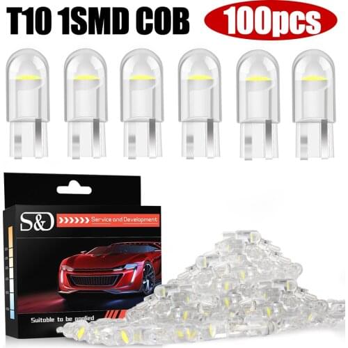 20/30/50/100pcs Super Bright T10 Led Bulbs 194 168 W5W LED Light Auto COB License Plate Car Lamp 12V White Red Blue Green Yellow