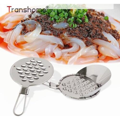 Transhome Stainless Steel Jelly Scraper Household Jelly Scratch Knife Tools Macroporous Bean Cold Noodle Kitchen Gadgets Tools