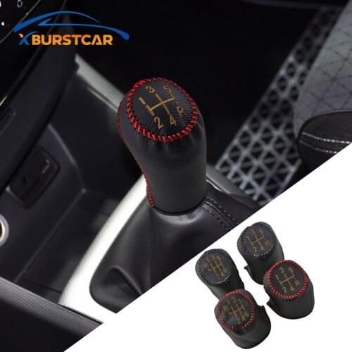 Xburstcar for Renault Clio MK3 III Megane MK2 Scenic MK2 Kangoo MT Shift Knob Cover Leather 5 6 Speed Car Gear Head Collars