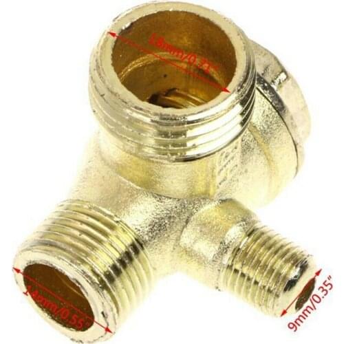 Replacement Air Compressor 3-port Male Thread Connector Check Valve Parts Air Compressor Check Alloy Valve