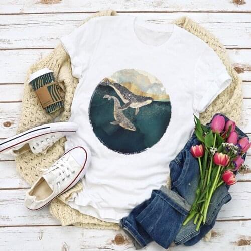 Women Graphic Ocean Cute Aesthetic Fashion Print Summer Shirt Tops Lady Clothes T-Shirt Womens Clothing Tee Female T Shirt