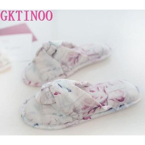 GKTINOO High Quality Solid Colors Anti-slip Indoor Home Shoes Women 2020 Summer Cotton Non-slip Home House Slippers