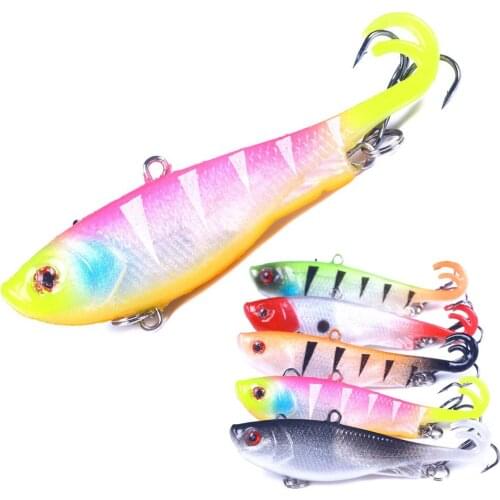 1pcs 6.5cm 13g Soft skin Vib Ice Fishing Lure Wobbler Pesca artificial Bait Lead half hard bait Crank Vibration swing tail Jig