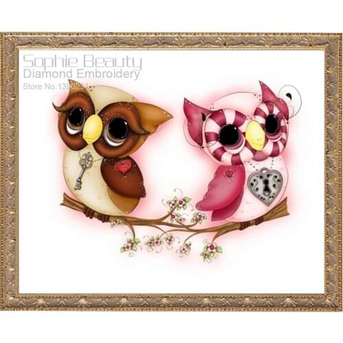 Cartoon Owls Diamond Mosaic Full Diamond Embroidery Diy Diamond Painting Cross Stitch Square Diamond Set BabyRoom Decoration