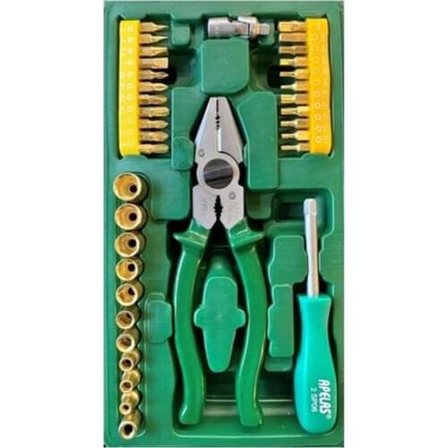 Apelas 37 Piece Pliers and Screwdriver Set Bits Screwdriver for Inserting Sockets Also Ratchet Handle Fast Shipping