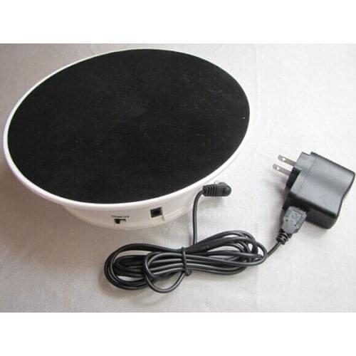 Free shipping Brand New Top 8" Rotating Display Stand Turntable black velvet Battery or Adapter Powerd