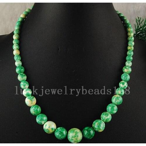 Free Shipping Fashion Jewelry Ocean Jaspe Globe Beads Necklace 18" FG5523