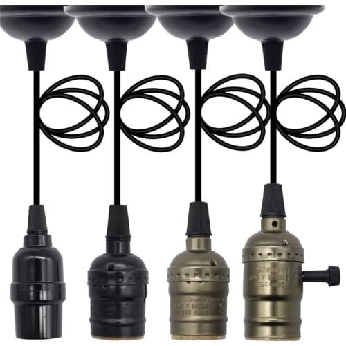 Bronze Black Edison Antique Pendant Lights E27 Bar Restaurant Retro Loft Pendant Lamps Warehouse Head Home Line Hanging Wire