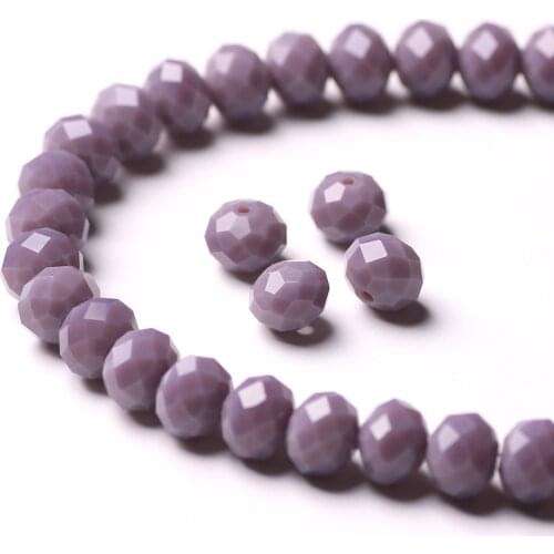 60Pcs/Lot Miyuki Beads Chinese Beading Round 8MM Purple Porcelain Glass Rondelle Beads DIY Crystals For Handicrafts Wholesale