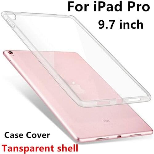 Case TPU For Apple iPad Pro 9.7 Protective Smart cover Protector Leather For iPad Pro9.7 PU Tablet 9 7" Transparent shell Sleeve