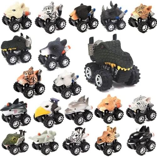 Boys childrens toys four-wheel inertial off-road vehicle childrens gift animal model pull back car