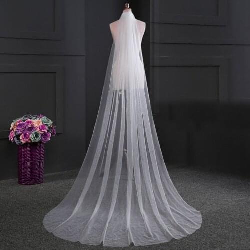 Simple 3m Long Ivory Veil With Comb One Layer White Cut Edge Bride Veil Cheap Party Veils Bridal Accessories Velos De Novia