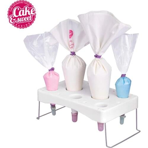 Cake tools Plastic Fondant Cake Nozzle Tips Bags Stand Holder Baking Pastry Tools Convenient Durable Cake Decorating Accessories