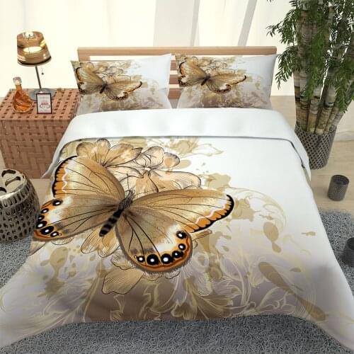 2020 Hot Style Bedding Set 3d Digital Butterfly Printing 2/3pcs Duvet Cover Set Single Twin Double Full Queen King Bedroom Decor