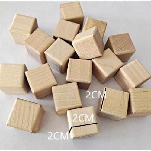 100pcs 2cm Wooden Cubes Unfinished Blank Square Wood Birch Blocks for Painting Decorating, Puzzle Making Crafting DIY Projects