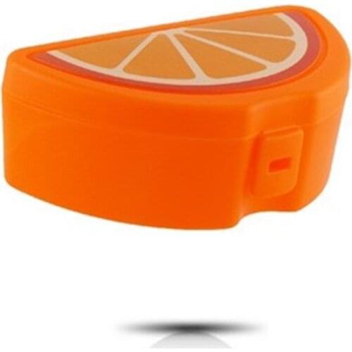 Orange Pattern Lunch Box Storage Container-Fork Spoon Gift