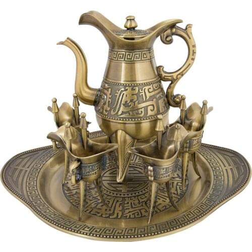 Metal Crafts Decoration High-end Classical Bronze Wine Set Creative Noble Wine Bottle Drinker Jue Cup Set